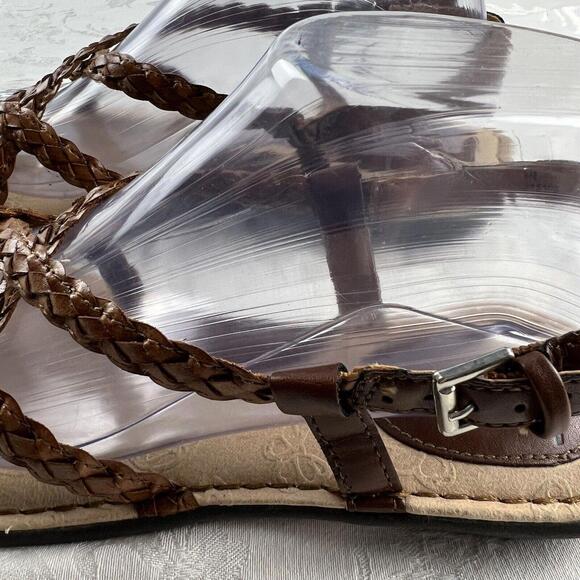 BOC Born Sandals Womens Size 8M Brown Leather Braided Strappy Thongs Adjustable - Picture 7 of 9